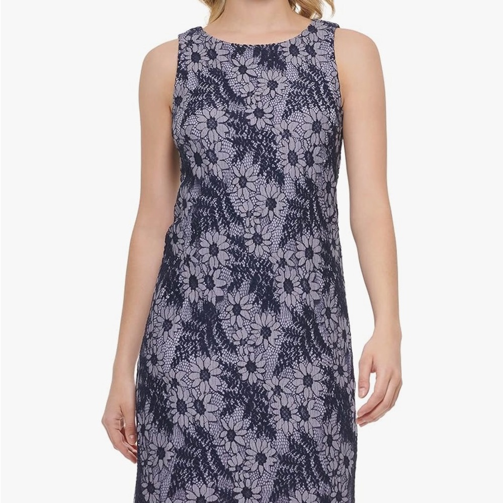 Jessica Howard Navy/Purple Floral Lace Mini Dress NWT
